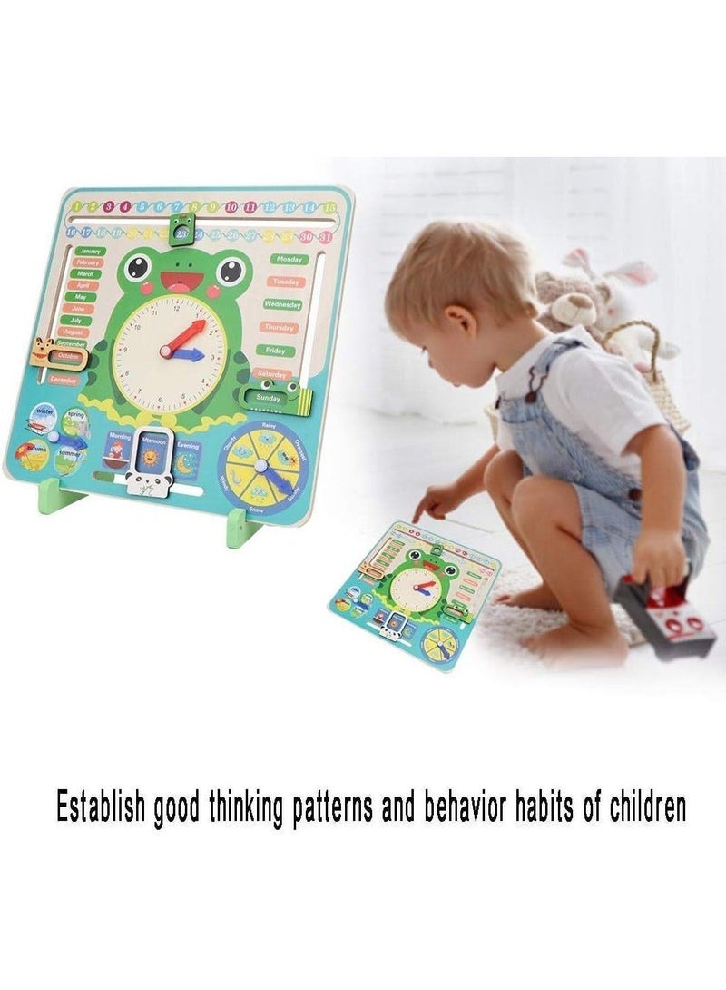 Twisoo Montessori Wooden Calendar Clock Board for .Kids – Multi-Functional Cognitive Learning Toy with Time, Date, Weather, Seasons & Months for Early Education and Brain Development (Boys & Girls) - Image 5